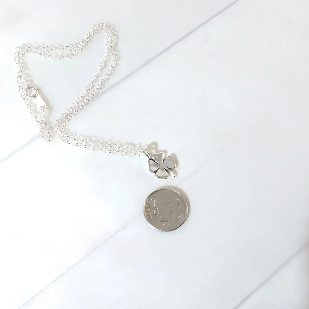 Four Leaf Clover Pendant & Chain Sterling Silver